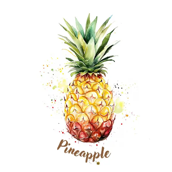 Beyaz arkaplanda ananas suyu rengi