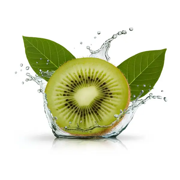 Taze koparılmış, sulu bir kivi.