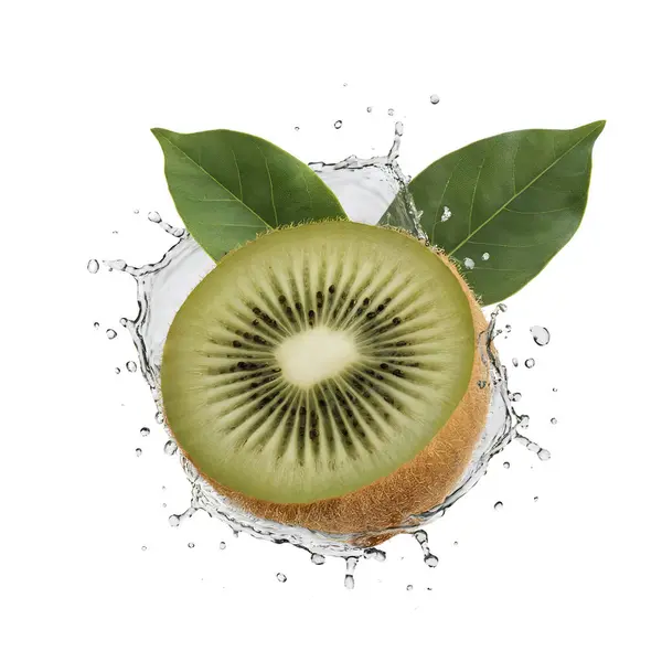 Taze koparılmış, sulu bir kivi.