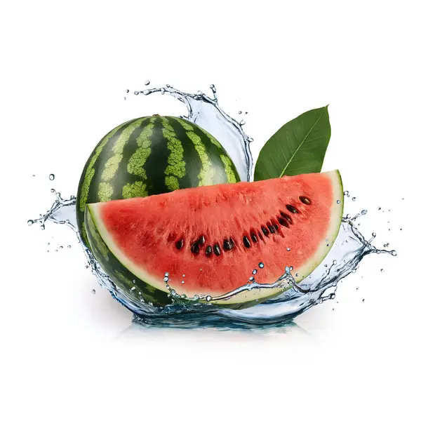 Taze dilimlenmiş karpuz dilimi.