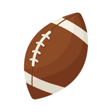 Amerikan futbolu için şirin bir çizgi film stili top. Beyazda izole edilmiş.