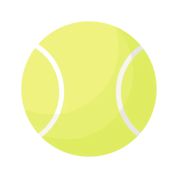 Bola Tênis Amarelo Estilo Desenhos Animados Isolado Branco — Vetor de Stock