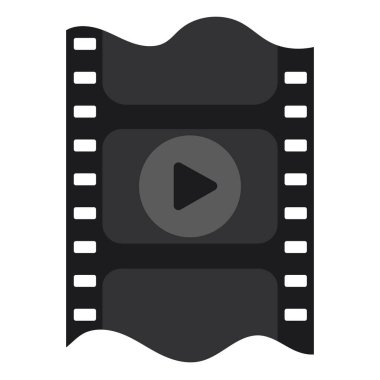 Güzel karikatür tarzı film şeridi. Film yapma konsepti. Beyazda izole edilmiş.