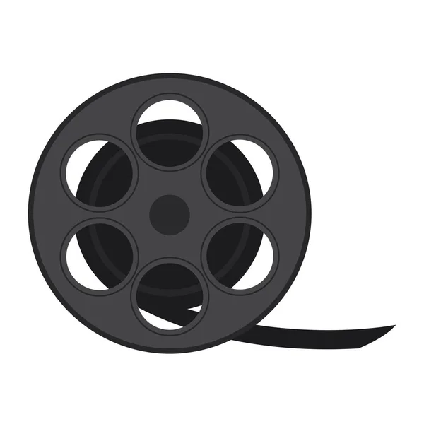 Jolie Icône Rouleau Film Style Dessin Animé Une Cassette Élément — Image vectorielle