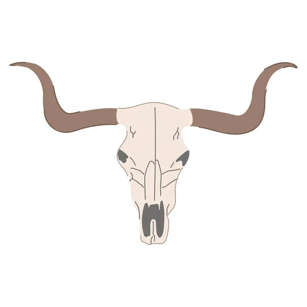 Cráneo Búfalo Dibujado Mano Elemento Diseño Temática Occidental Aislado Sobre — Vector de stock
