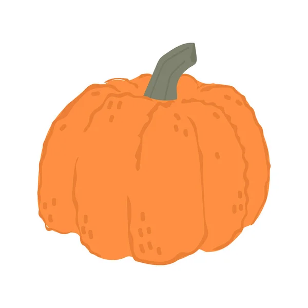 Leuke Cartoon Stijl Oranje Pompoen Pompoen Squash Halloween Thanksgiving Design — Stockvector