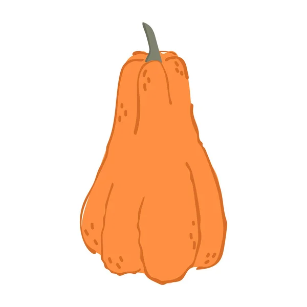 Leuke Cartoon Stijl Oranje Pompoen Thanksgiving Halloween Design Element Geïsoleerd — Stockvector