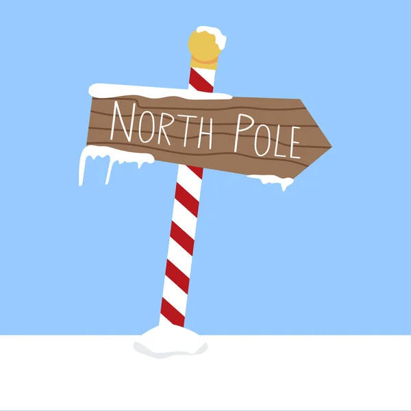 Vector Illustration North Pole Sign Christmas Design Element — Stock Vector
