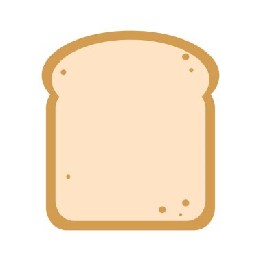 Basit bir tost ekmeğinin düz çizimi. Beyazda izole edilmiş.