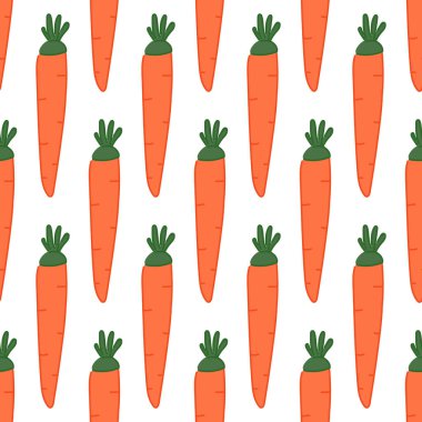 Turuncu havuçlu, pürüzsüz bir desen. Paskalya temalı arka plan. Sebzelerle yazdır.
