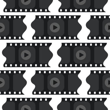 Çizgi film şeridiyle kusursuz desen. Film yapım arkaplanı. Pankart, ambalaj kağıdı, kumaş, defter kapağı şablonu