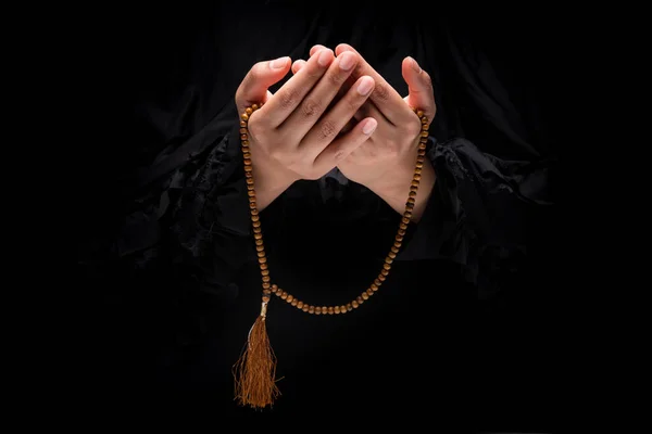 Образ Руки Мусульманки Ісламської Молитви Руки Тримають Чотки Або Тасбі — стокове фото