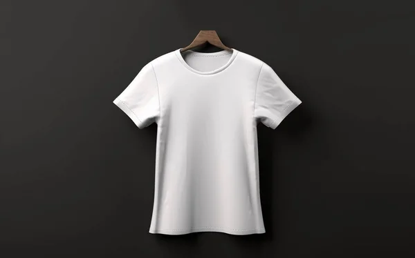 White blank t shirt on dark background. T-shirt mockup