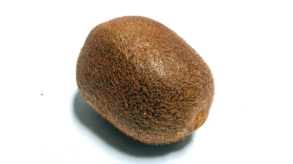 Hela Kiwi Frukt Isolerad Vit Bakgrund Klippvägen Fullständigt Skärpedjup — Stockfoto