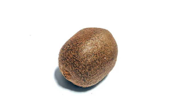 Fruta Kiwi Inteira Isolada Sobre Fundo Branco Gravar Caminho Profundidade — Fotografia de Stock