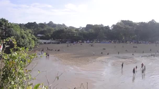 Malang Indonesia May 2022 Beach Landscape People Playing Sea Coast — Stock Video