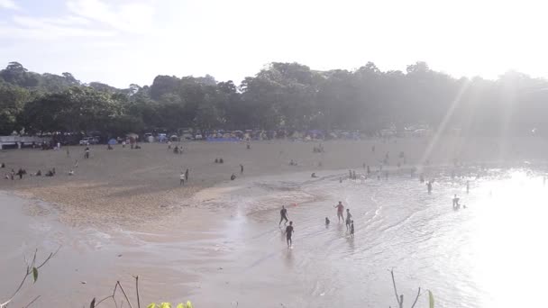 Malang Indonesia May 2022 Beach Landscape People Playing Sea Coast — стокове відео