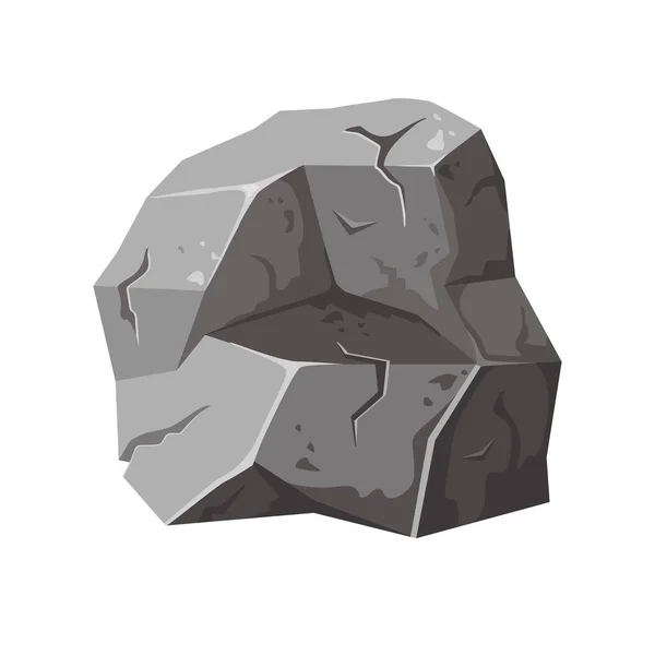 Pedra Sólida Material Construção Natural Elemento Paisagístico Carvão Rocha Mineral — Vetor de Stock