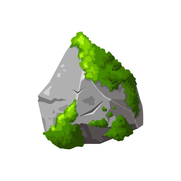 Pedra Floresta Com Musgo Pedra Cinzenta Brocken Desenho Animado Montanha — Vetor de Stock