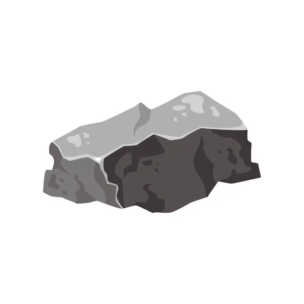 Stone Solid Natural Building Material Landscape Element Coal Black Mineral — Stock Vector