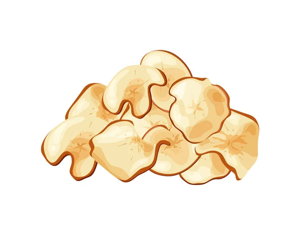 Πατατάκια Μήλου Στεγνά Πατατάκια Φέτα Βιολογικά Φαγητά Ψημένα Νόστιμα Εικονογράφηση — Διανυσματικό Αρχείο