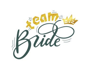 Gelin kabilesi el yazısı. Beyaz arka planda izole edilmiş düğün ilhamı. Tipografi romantik bohem posteri. Vektör davet illüstrasyonu.