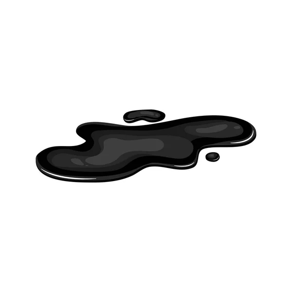 Oljepöl Slick Spill Tecknad Konst Isolerad Släpp Fläckig Svart Bensin — Stock vektor
