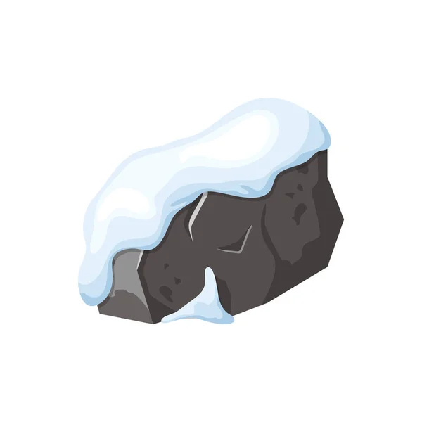 Piedra Roca Nieve Montañas Nevadas Caricatura Montones Rocas Invierno Piedras — Vector de stock