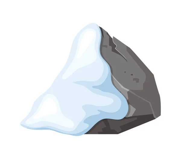 Pedra Rocha Neve Montanhas Nevadas Desenhos Animados Montes Pedras Inverno — Vetor de Stock
