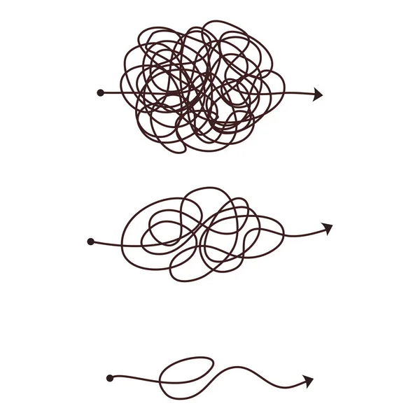 Einfache Linie Und Komplexe Einfache Art Und Weise Scribble Doodle — Stockvektor