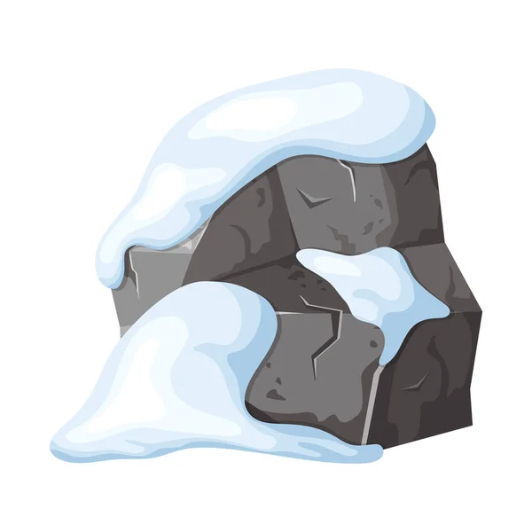 Piedra Roca Nieve Montañas Nevadas Caricatura Montones Rocas Invierno Piedras — Vector de stock
