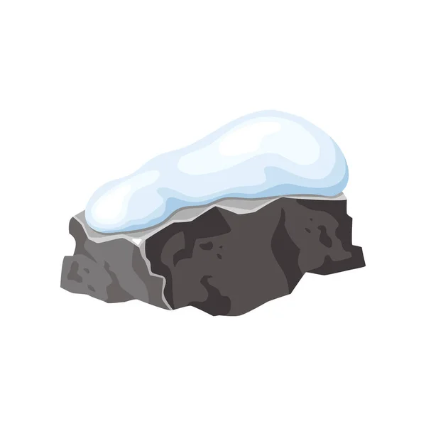 石头和岩石在雪中 漫漫中的雪山 冬天的大石头堆积如山 巨石和建筑材料 矢量图解中的冰川期 — 图库矢量图片
