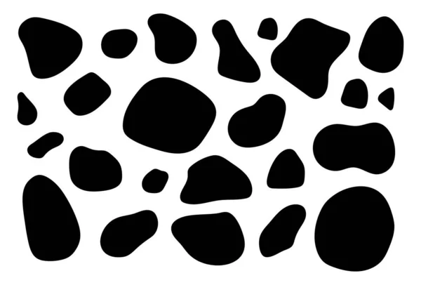 Smooth Pebble Stone Collection Organic Shape Rock Isolated Various Form — Stock Vector