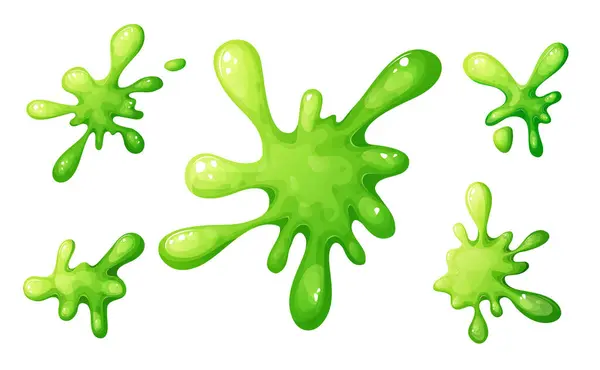 Set Dripping Slime Splash Cartoon Element Colorful Spot Ink Shape Royalty Free Stock Illustrations