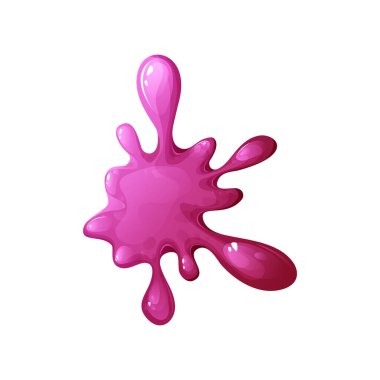 Çizgi film tarzında sıvı renkli sümük. Akışkan mukus damlası, sıçrama ya da sıçrama izole edilmiş beyaz arka plan. Yapışkan damlalar, zehirli leke. Vektör illüstrasyonu.