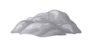 Çimento yığını, çakıl yığını. Malzeme kum elementi inşa ediliyor. Vektör illüstrasyonu beyaz arkaplanda izole edildi.