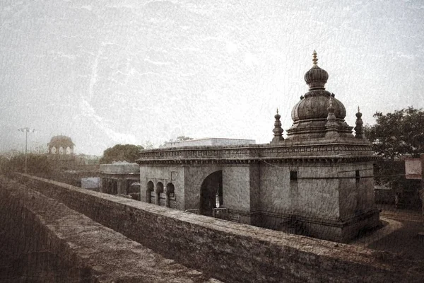 Egy Régi Templom Képe Indiában Fehér Égbolttal — Stock Fotó