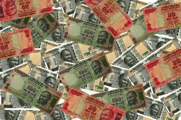 Immagine Lotto Cinquecentoventi Rupie Indiane Note — Foto Stock