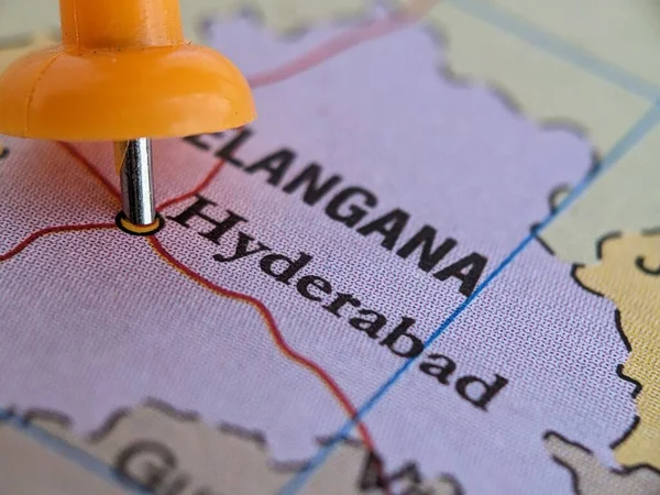 Hyderabad city highlighted in india map