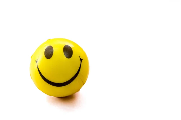 Juguete Color Amarillo Sonriente Con Fondo Blanco —  Fotos de Stock