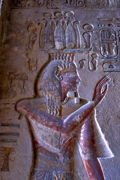 Antigua Pintura Egipcia Las Tumbas Valle Los Reyes Luxor Egipto — Foto de Stock