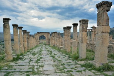 Algeria 'daki Djemile Arkeolojik Sitesi. Roma ve Erkenden Hristiyan harabeleri. UNESCO ALGERYA 'DA YAZIŞ