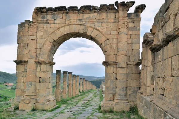 Site Arqueológico Djemila Algéria Ruínas Romanas Early Cristão Site Heritagem — Fotografia de Stock