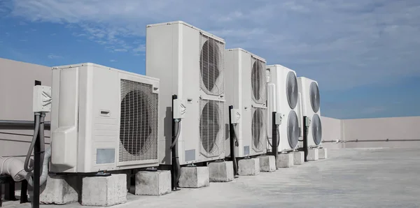 Air conditioning (HVAC) on the roof of an industrial building.