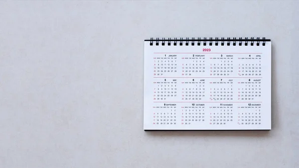 Cerrar Calendario Blanco Mesa — Foto de Stock