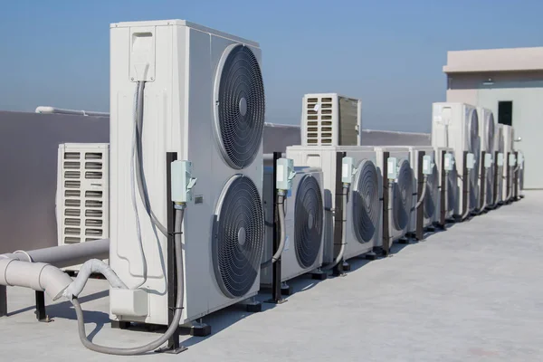 Air Conditioning Hvac Installed Roof Industrial Buildings — Fotografia de Stock