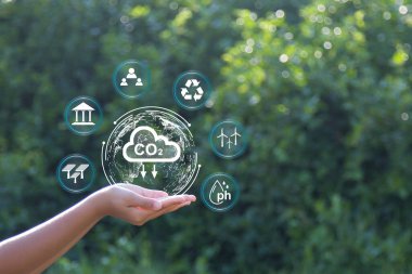 ESG, Çevre, Sosyal ve Yönetim İş Sürdürülebilir Küresel Isınma Endüstrisi Yeşil arka plan konsepti