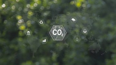 Çevre için CO2 emisyon azaltma kavramı, küresel ısınma, sürdürülebilir kalkınma
