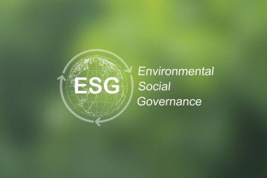 ESG çevresi, toplum ve yönetim sürdürülebilir iş sektörü Küresel ısınmayı azaltma kavramı