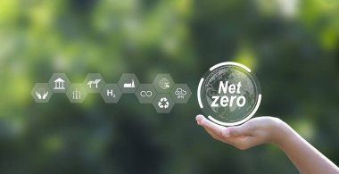 Ağ sıfır ve karbon nötr konsept.